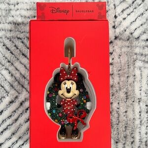 Disney x Baublebar Minnie Holiday Wreath Keychain - Rare Find!